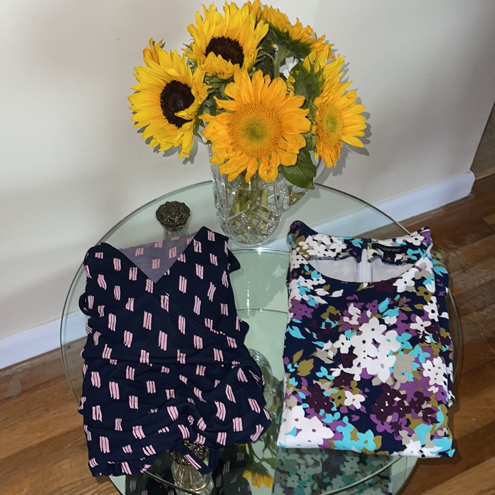 SOLD - NOT AVAILABLE - 2 dresses by Lands’ End, Sz 18, sleeveless.